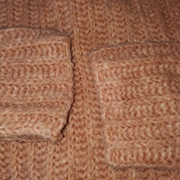 Free People Fluffy Fox Sweater Papaya Alpaca Wool Blend cowl neck chunky XS - Picture 3 of 9